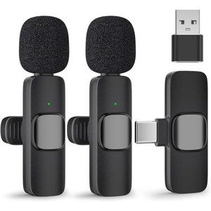Mini Wireless Lavalier Microphones with an Extra USB Adapter